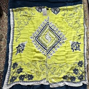Anthropologie Vibrant Yellow and Blue Floral Cover Up